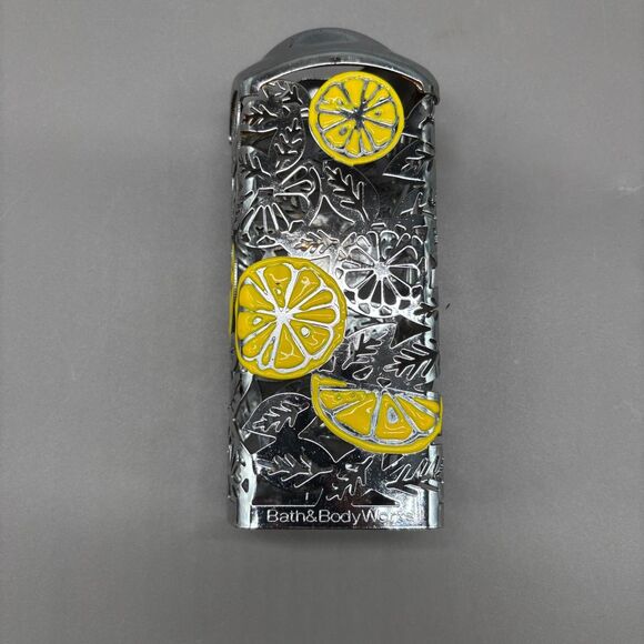 Bath & Body Works Lemon Chrome Metal Foaming Hand Soap Sleeve Holder Citrus - Picture 4 of 11